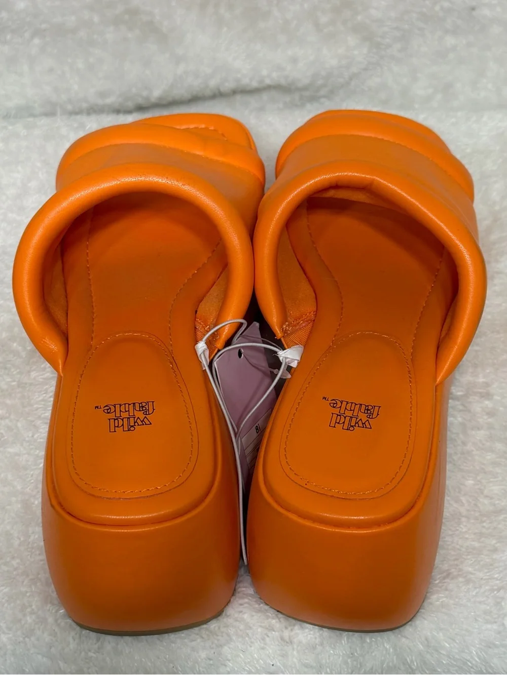 Wild Fable Neon Orange Platform Chunky Slide Sandals Size 8.5 New